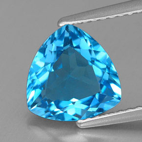 Topázio azul natural 2,73ct, trillion, VVS