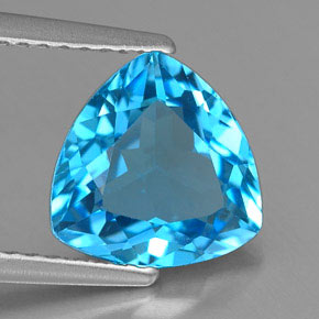 Topázio azul natural 2,73ct, trillion, VVS