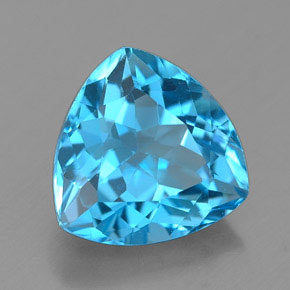 Topázio azul natural 2,86ct, trillion, VVS