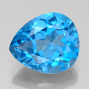 Topázio azul natural 11,24ct, formato de pêra, VS