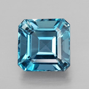 Topázio azul natural 2,25ct, corte esmeralda, VVS-VS
