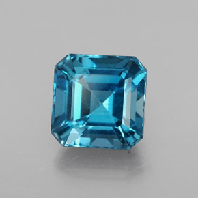 Topázio azul natural 2,47ct, corte esmeralda, VS
