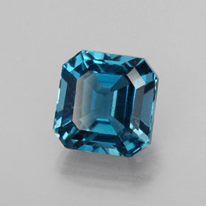 Topázio azul natural 2,63ct, corte esmeralda, VS