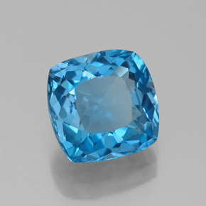 Topázio azul natural 2,76ct, almofada cortada, VVS-VS