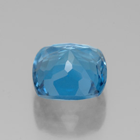 Topázio azul natural 2,76ct, almofada cortada, VVS-VS