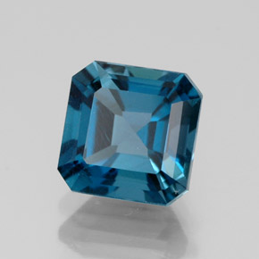Topázio azul natural 2,19ct, corte esmeralda, VS-SI