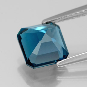 Topázio azul natural 2,19ct, corte esmeralda, VS-SI