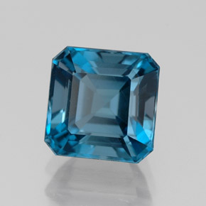 Topázio azul natural 2,57ct, corte esmeralda, VVS-VS