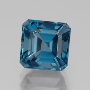 Topázio azul natural 2,62ct, corte esmeralda, VVS