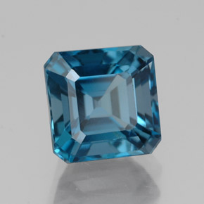 Topázio azul natural 2,62ct, corte esmeralda, VVS