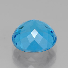 Topázio azul natural 2,64ct, corte redondo, VVS