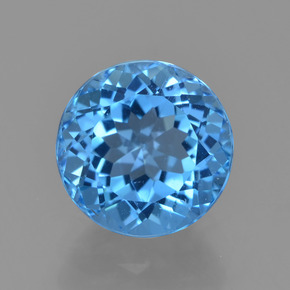 Topázio azul natural 2,78ct, corte redondo, VS