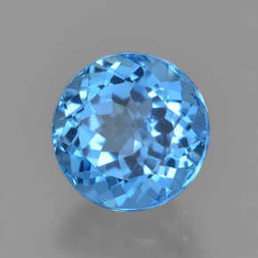 Topázio azul natural 2,78ct, corte redondo, VS