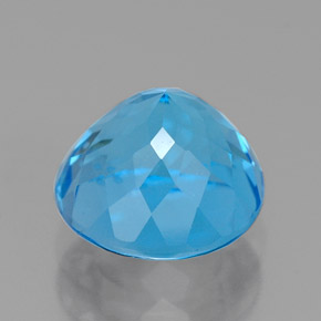 Topázio azul natural 2,90ct, corte redondo, VVS