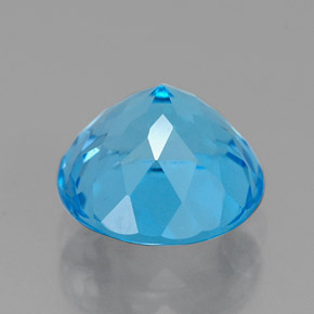 Topázio azul natural 2,63ct, corte redondo, VVS