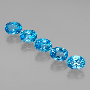 Pedras preciosas de topázio azul natural de  ct, corte oval, VVS-VS