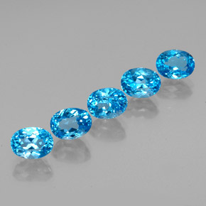 Pedras preciosas de topázio azul natural de  ct, corte oval, VVS-VS