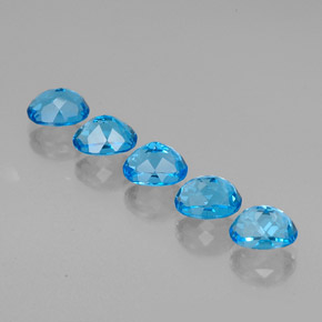 Pedras preciosas de topázio azul natural de  ct, corte oval, VVS-VS