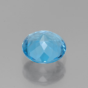 Topázio azul natural 1,86ct, corte redondo, VVS