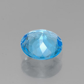 Topázio azul natural 1,49ct, corte redondo, VVS