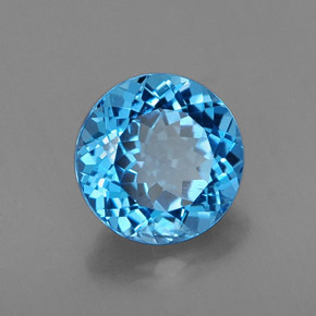 Topázio azul natural 2,33ct, corte redondo, VS