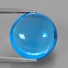 Topázio azul natural 10,97ct, corte redondo, transparente