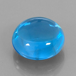 Topázio azul natural 10,97ct, corte redondo, transparente