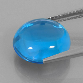 Topázio azul natural 10,97ct, corte redondo, transparente