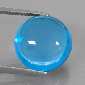 Topázio azul natural 17,02ct, corte redondo, transparente
