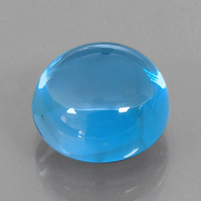 Topázio azul natural 17,02ct, corte redondo, transparente
