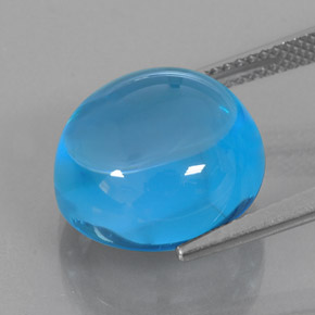 Topázio azul natural 17,02ct, corte redondo, transparente