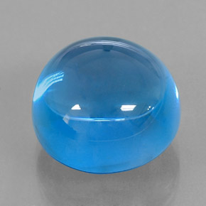 Topázio azul natural 15,53ct, corte redondo, transparente