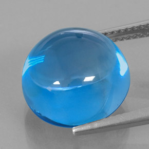 Topázio azul natural 15,53ct, corte redondo, transparente