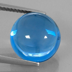 Topázio azul natural 11,09ct, corte redondo, transparente