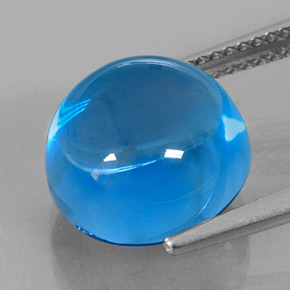 Topázio azul natural 11,09ct, corte redondo, transparente