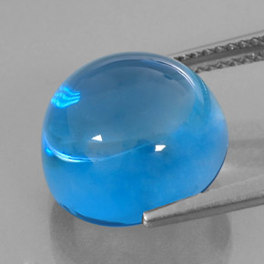 Topázio azul natural 15,31ct, corte redondo, transparente