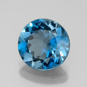 Topázio azul natural 2,75ct, corte redondo, VVS