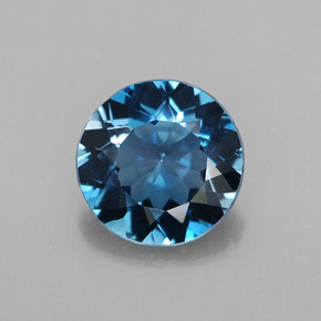 Topázio azul natural 2,46ct, corte redondo, VS
