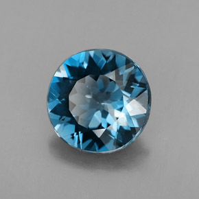 Topázio azul natural 2,87ct, corte redondo, VS