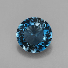 Topázio azul natural 2,96ct, corte redondo, VS