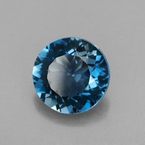 Topázio azul natural 2,96ct, corte redondo, VS