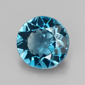 Topázio azul natural 2,54ct, corte redondo, VVS-VS