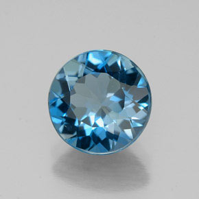 Topázio azul natural 3,05ct, corte redondo, VS