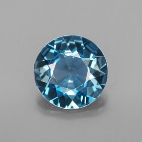 Topázio azul natural 2,20ct, corte redondo, VVS-VS