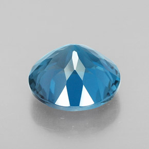 Topázio azul natural 3,39ct, corte redondo, VVS