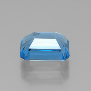 Topázio azul natural 1,97ct, corte esmeralda, VVS