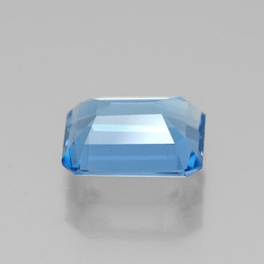 Topázio azul natural 1,89ct, corte esmeralda, VVS