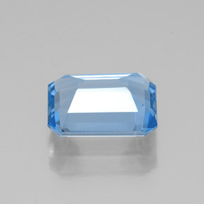 Topázio azul natural 1,80ct, corte esmeralda, VVS