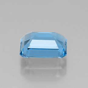 Topázio azul natural 1,91ct, corte esmeralda, VVS