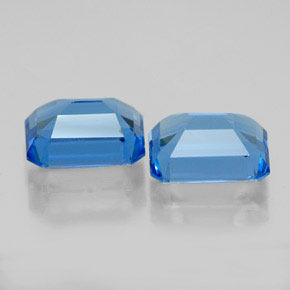 Pedras preciosas de topázio azul natural de  ct, corte esmeralda, VVS